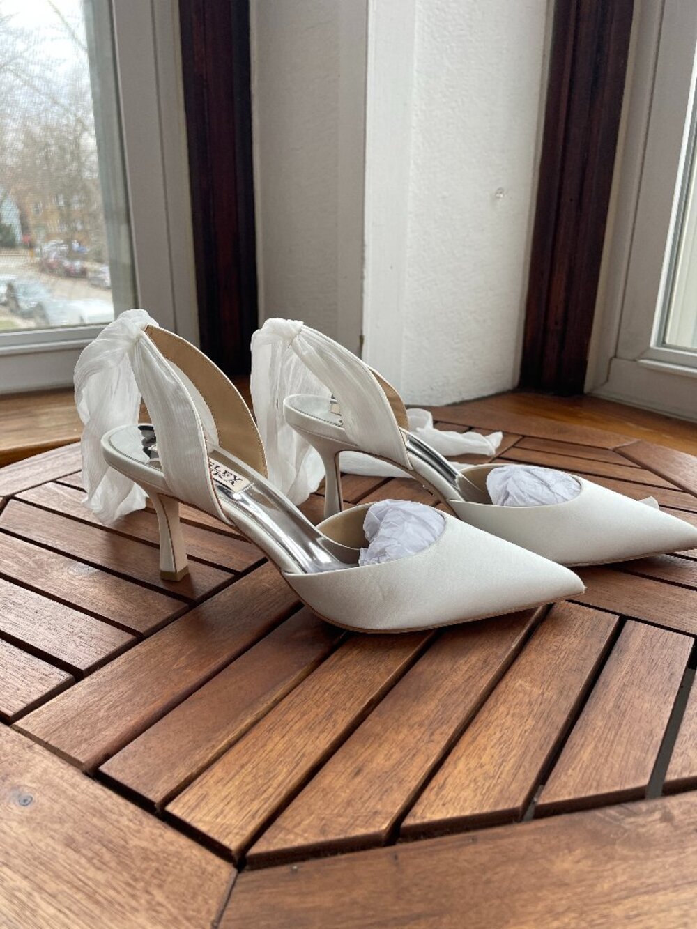 Badgley Mischka Blaze Satin Bow Stilettos